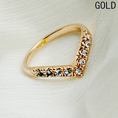 

New Vintage Rings Love Heart Gold Color Round Crystal Engagement Ring for Women Jewelry Gift