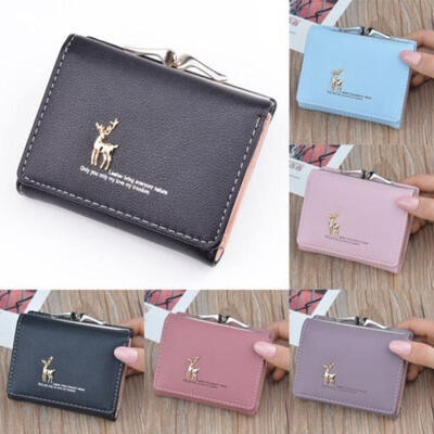 

Women Short Small Money Purse Wallet Ladies Leather Folding Coin Card Holder