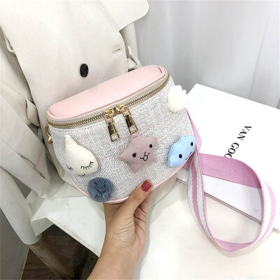 

Tailored Women Beach Straw Bucket Bag Cartoon Bag Messenger Bag