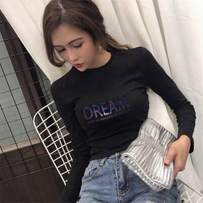 

Women O-Neck Long Sleeve Tee Shirt Casual Slim Female Tees Women T-Shirt