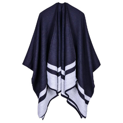 

Women Poncho Scarf Cardigan Sweater Geometrical Striped Warm Cape Shawl Long Scarves Pashmina Outwear