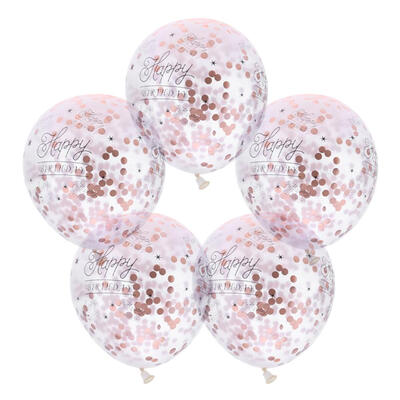

5pcs Confetti Balloon Latex Happy Birthday Wedding Event Party Decor Supply