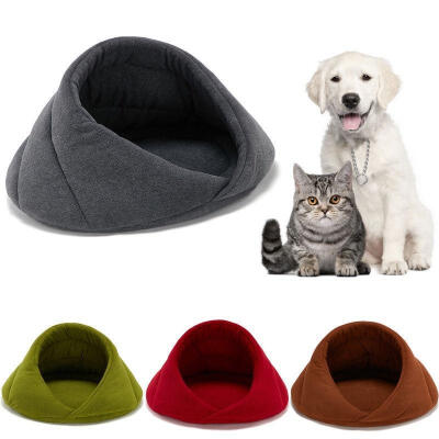 

Pet Dog Cat Kitten Cave Crate Warm Winter Bed House Sleeping Bag Plush Mat UK