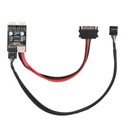 

Greensen 1 Male to 2 Male Port USB 20 Header 9PIN to Dual 9PIN Extension HUB with SATA Power Cable Extension hubUSB 20 hub