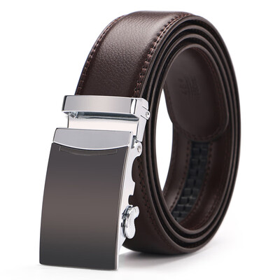 

Mens Genuine Leather Belt Brown Automatic Buckle Plus Size Waist Strap Business Male Cintos High Quality 110 - 140 150 160 cm