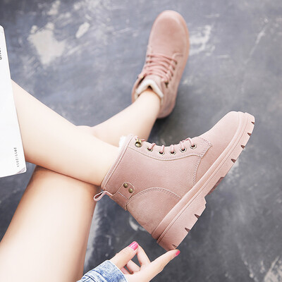 

The new 2018 autumn&winter martin boots female students Korean winter shoes Joker velvet cotton shoes net red snow boots