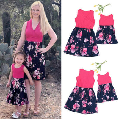 

Mother&Daughter Clothes Parent-child dress Family Matching Outfit Sleeveless