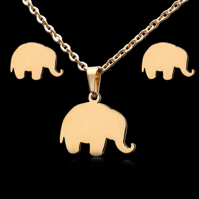 

Charms Jewelry Set Animal Horse Dragonfly Wedding Jewelry Set Women Gold-Color Jewelry Stainless Steel Necklace Stud Earrings