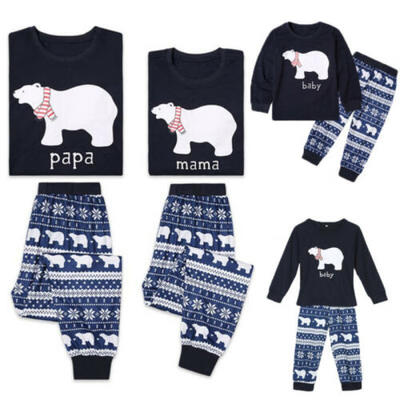 

US Family Matching Christmas Pajamas Set Women Baby Kid Deer Sleepwear Nightwear