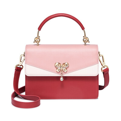 

Marsoul Crossbody Female Fashion Red Shoulder Tote Small Square Bag PU Leather Lady Butterfly Shoulder Bag Coin Purse Detachable