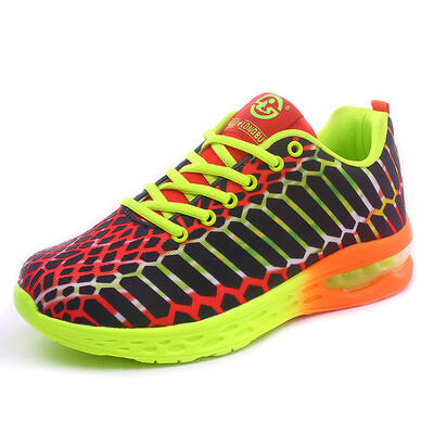 

Leisure air cushion sports running shoes couple shoes mesh ultra light breathable low men&women shoes night fluorescent