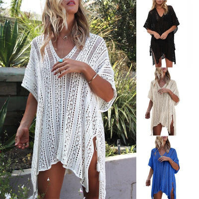 

WOMEN LACE CROCHET BIKINI BEACHWEAR COVER UP BEACH DRESS SUMMER BATHING SUIt