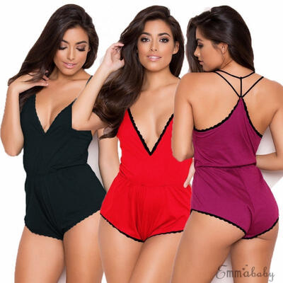 

1 Pc Women Sexy-Lingerie Sleepwear Stretch Cotton Babydoll Lace Pajamas Robe
