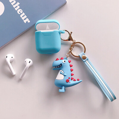 

headset Case Cover With Keychain Cute Cartoon Dinosaur Pendant Silicone Case Accessories headset Is Not Included