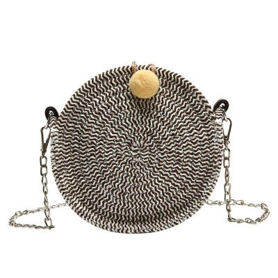 

Weaving Shoulder Messenger Handbags Beach Women Small Round Crossbody Bags