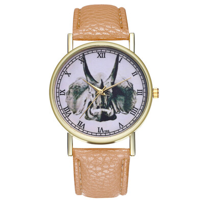 

Animals Wildlife Protection Quartz Womens Watch Clock Leather Lovers Watches Student Math Clock reloj Moment saat erkekler
