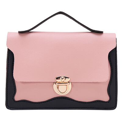 

Retro Contrast Color Crossbody Bag For Women Chain Messenger Bags PU Leather Fashion Simple Shoulder Bag Handbag T20