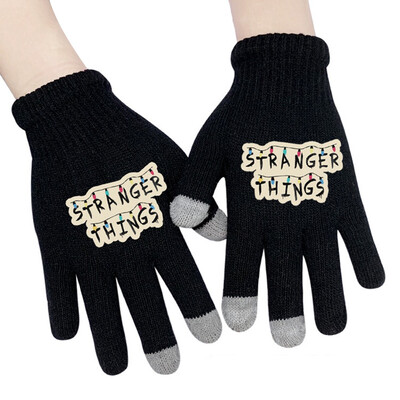 

Animemerch Stranger Things Gloves Eleven Demogorgon Cosplay Gloves Full Finger Gloves Printed Gloves Winter Warm Mitten