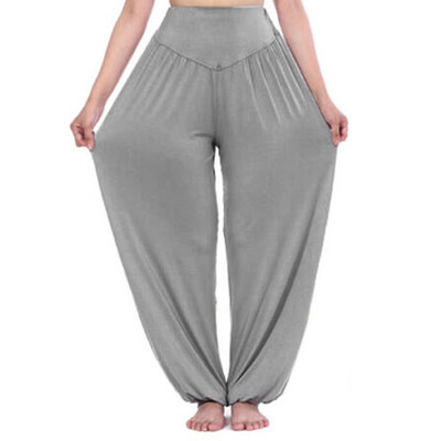 

Womens Loose Solid Yoga Pants High Waist Dance Leggings Hippy Harem Trousers