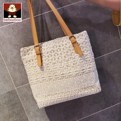 

Girl chic girl lace one shoulder bag woman fashion shopping big bag 2019 new Tote bag