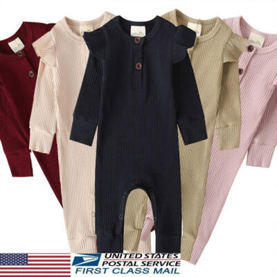 

US For 0-18M Infant Baby Boy Girl Ruffle Knitted Romper Autumn Winter Clothes