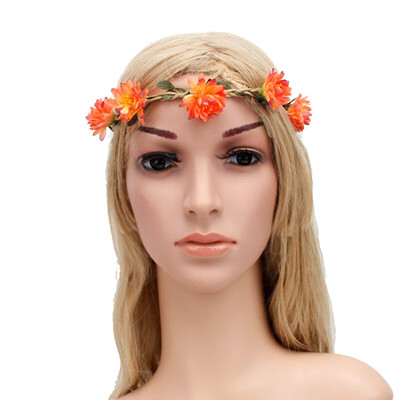 

〖Follure〗Women Elastic Flower Headband Garland Wedding Wreath Crown Coating Hair Band