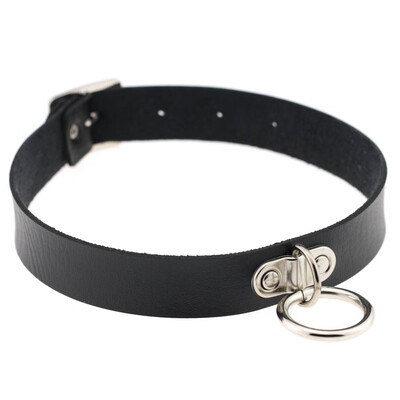 

Vintage Bijoux Women Men Jewelry Cool Punk Goth Rivet Choker Necklace Leather Collares Round Metal Pendant Anime Necklaces