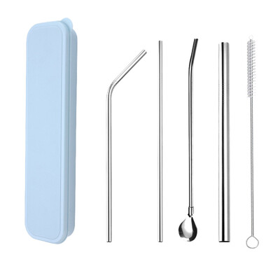 

Toponeto Long Stainless Steel Metal Drinking Straws With Cleaning Brushes Set Recycle