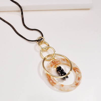 

Long simple fashion pendant necklace ladies accessories