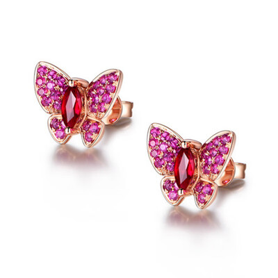 

Luxury Jewelry Platinum Red Gemstone Earrings And Necklace For Wedding Engagement Fine Jewelry