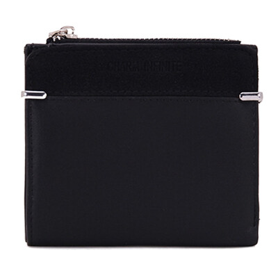 

Women Thin Solid Color Zipper Foldable Short Wallet Purse Cash Card Coin Holder