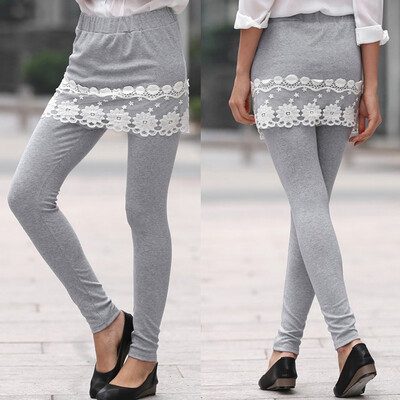 

Tailored Women Fashion Lace Floral Skirt Running Trousers Ladies Casual Sport Pants