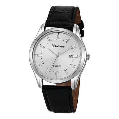 

Gobestart Fashion Business Simple Without Digital Dial Small Calendar Mens Quartz Watch