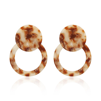 

2019 Leopard Acrylic Resin Dangle Earrings For Women Geometry Big Circle Square Earrings Acetate Brincos Fashion Jewelry