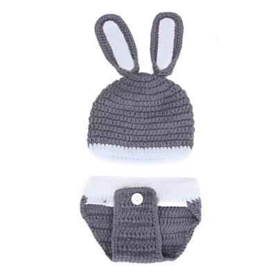 

2pcsSet Infant Baby Photography Props Clothes Rabbit Shaped HatShorts