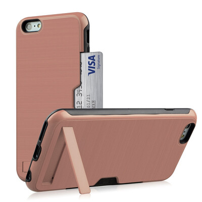

Card Holder Case Apple iPhone 6 6 6S Plus Hybrid Bumper Case iPhone 6S 6 Plus iphone6s Armor TPU Cover 55"