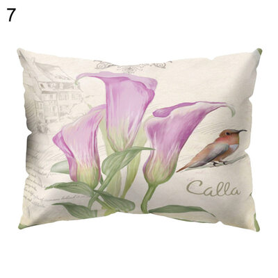 

Fresh Petunia Flower Letter Throw Pillow Case Cushion Cover Sofa Bedding Article