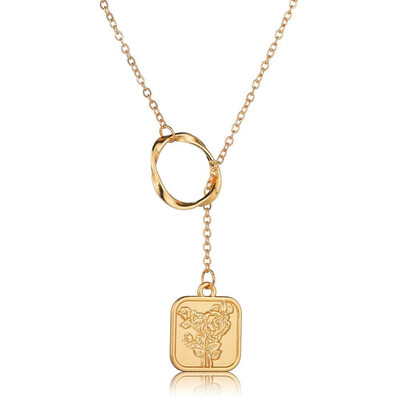 

Gold Adjustable Ladies Necklace Hollow Angel World Map Carving Animal Tag Necklace Exquisite Personality Fashion Girlfriend Gift