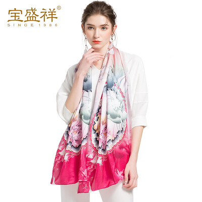 

Bao Shengxiang silk scarf Ms silk silk scarf air conditioning shawl long towel travel sunscreen beach towel headband water mirror moon red s9531