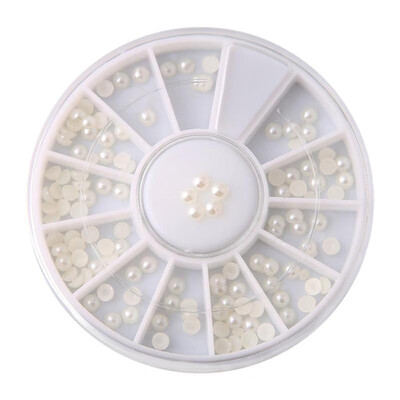 

Resin Nail Art DIY Pearls UV Gel Beauty Charm Manicure Beads Decor Wheel