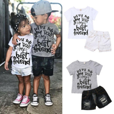 

Toddler Kid Baby Sister Brother Romper Boy Girl T-shirt Shorts Clothes Outfits