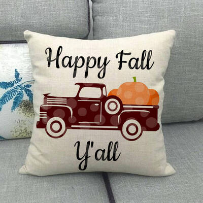 

Halloween Thanksgiving Cotton Linen Pillow Case Pumpkin Pillow Set Pumpkin Truck Maple Leaf Cushion Cover
