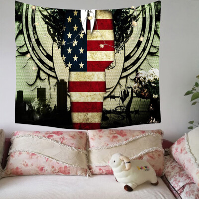 

Gobestart Independence Day Print Family Tapestry Light String Combination Wall Decoration