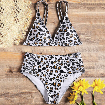 

Saidsome Women Leopard Push-Up Padded Bra Beach Bikini Set Swimsuit Beachwear Swimwear