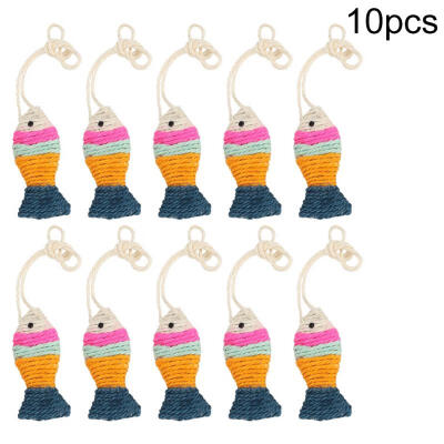 

Greensen 10PCsset Cat Interactive Toy Hanging Fish Sisal Rope Pet Scratching Boards Toys