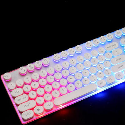 

104 Mechanical Keyboard USB Wired Gaming Keyboard BlueBlack Switch With 2 Backlight Mode For Desktop Laptop Gamer