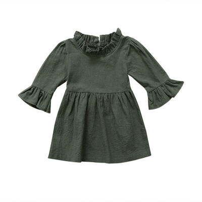 

Baby Girls Mandarin Sleeve Kids Tulle Tutu Party Wedding Dress Princess Clothes