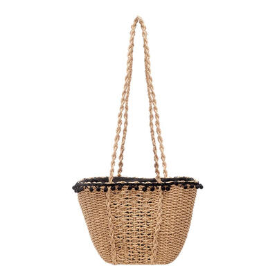 

Retro Beach Handbags Women Straw Casual Summer Basket Travel Shoulder Tote