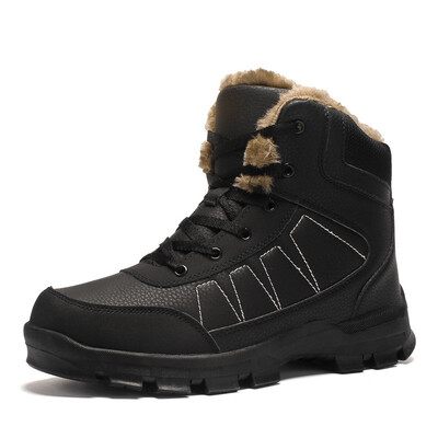 

NovelTeez 2018 winter new plus velvet warm outdoor hiking shoes men large size anti-skiing boots mens shoes