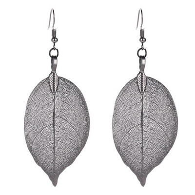 

Womens Retro Leaf Leaves Hollow Out Long Dangle Earrings Hook Jewelry Gift